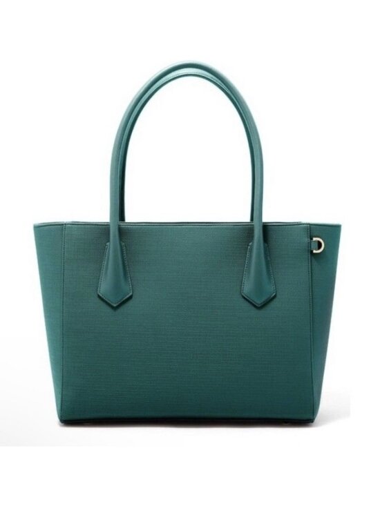 Dagne Dover Handbags - DAGNE DOVER Signature Legend Green Coated Canvas Large Laptop Tote Bag